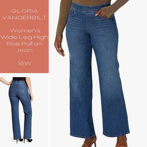 Gloria Vanderbilt Women's Wide Leg High Rise Pull on Jean - 16W